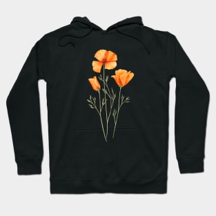 California orange poppies painting Hoodie